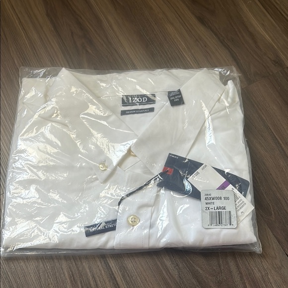 Izod Premium Stretch Button Down Dress Shirt White - Picture 1 of 3